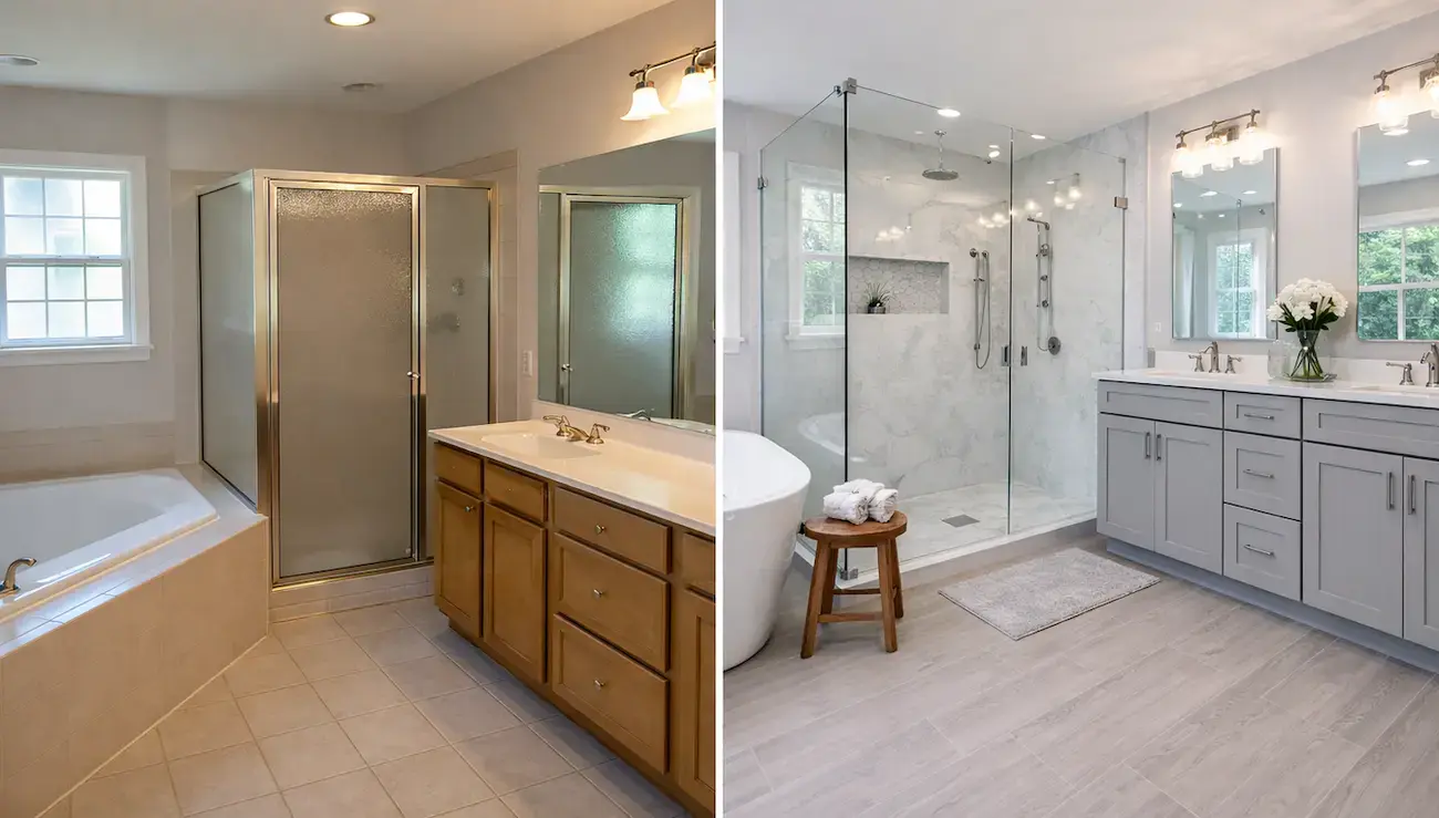 Bathroom Remodeling - Before After - Image One